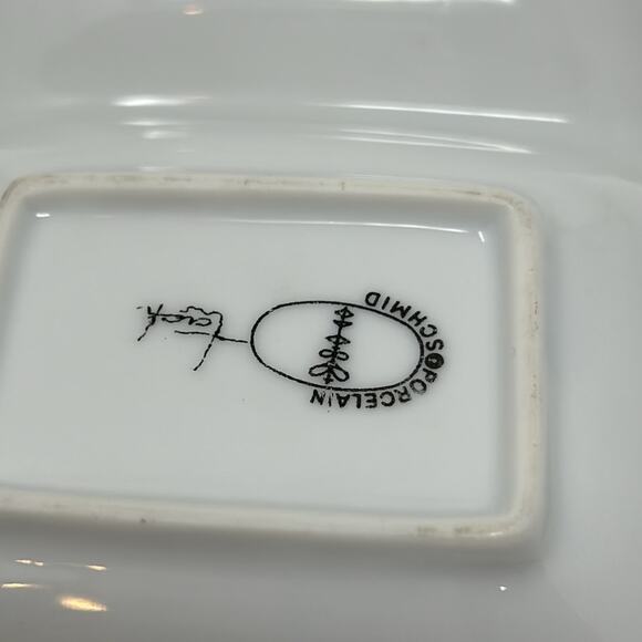 Vintage Legardo Tackett for Schmid  Blue 3 Section Divided Porcelain Relish Dish - Picture 8 of 13